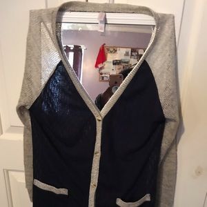 Navy blue and grey sweater